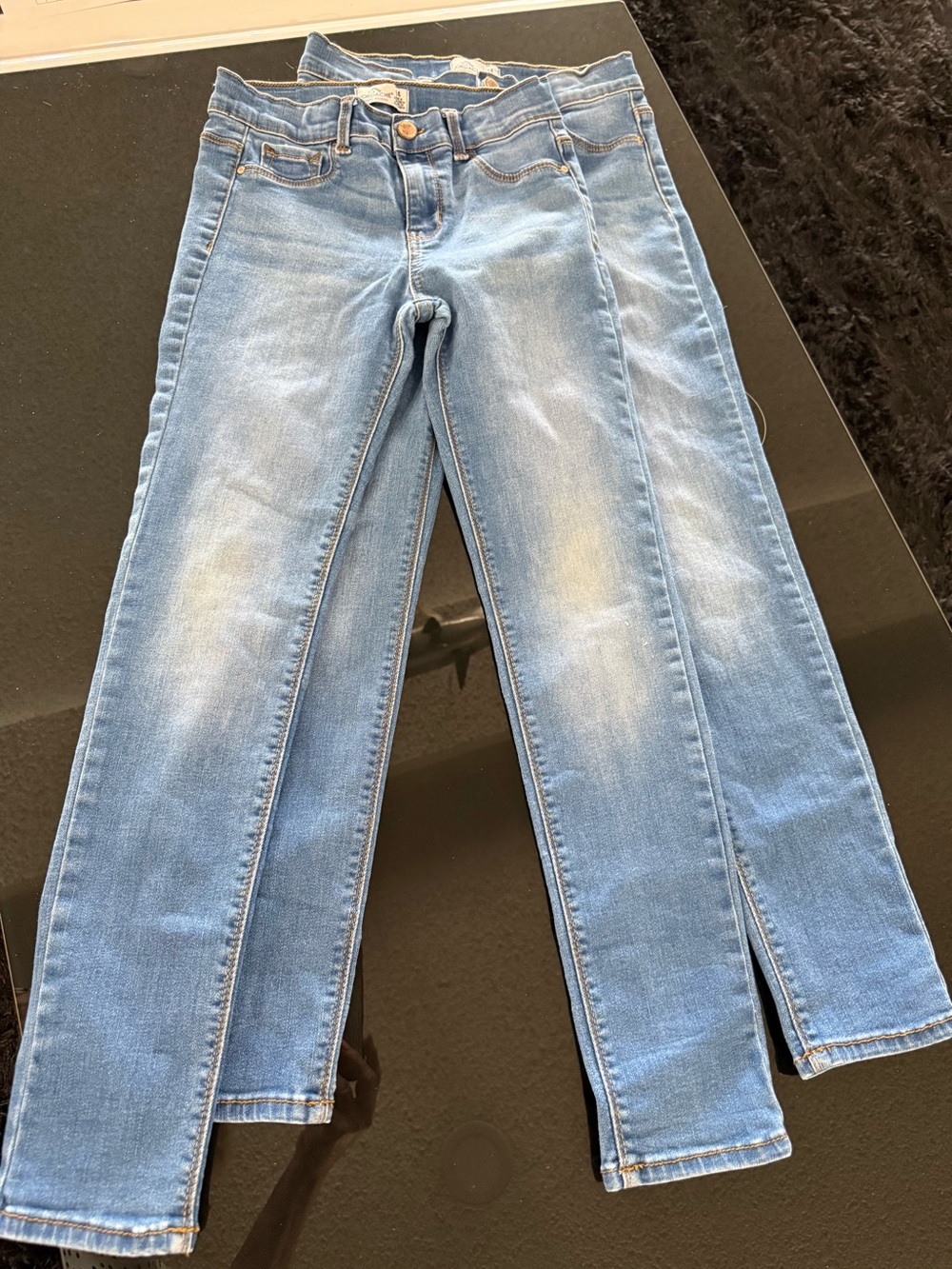 2 pairs of Jordache Girls Size 14 Skinny Jeans Light Wash Stretch Denim Bundle